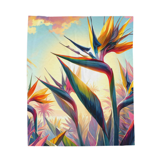 Cozy Bird of Paradise Plush Blanket