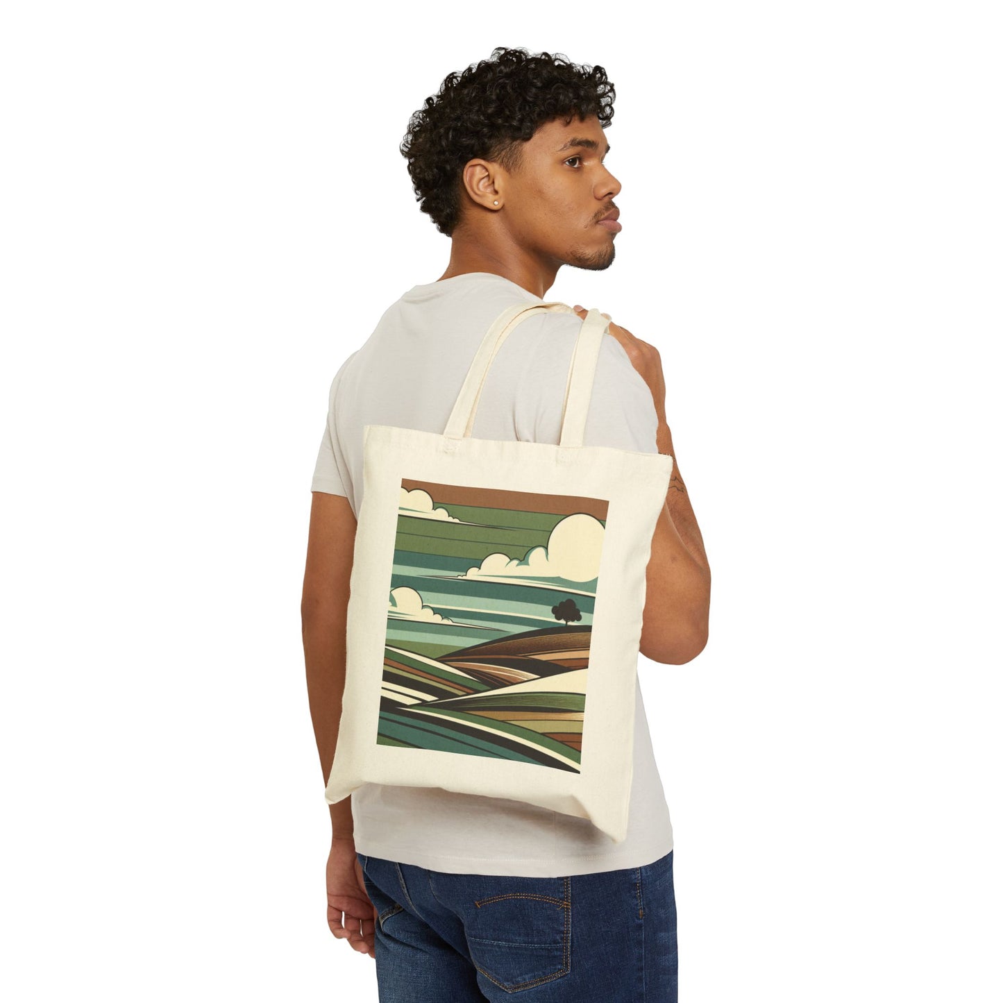 Demure Landscape Cotton Tote Bag