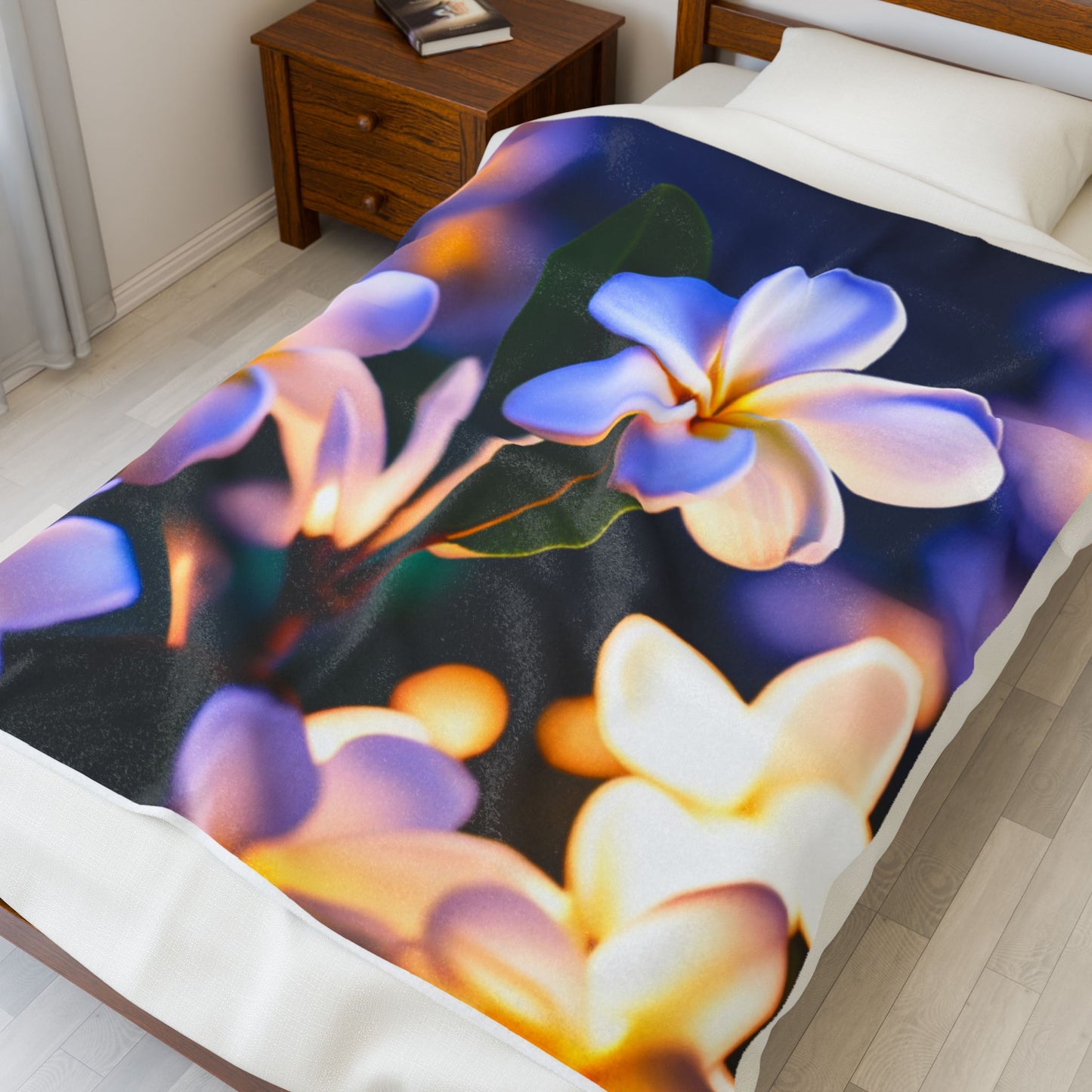 Become One with the Plumeria Plush Blanket