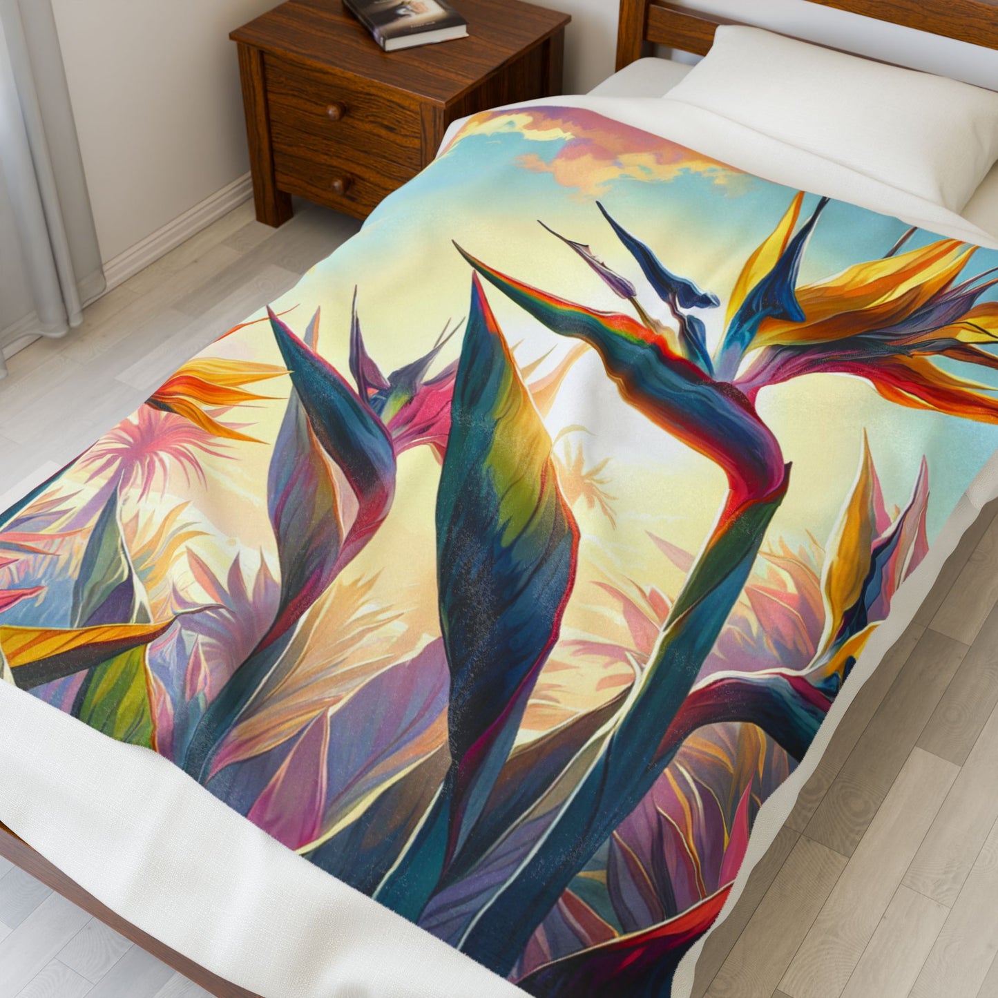 Cozy Bird of Paradise Plush Blanket