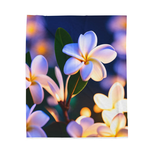 Become One with the Plumeria Plush Blanket