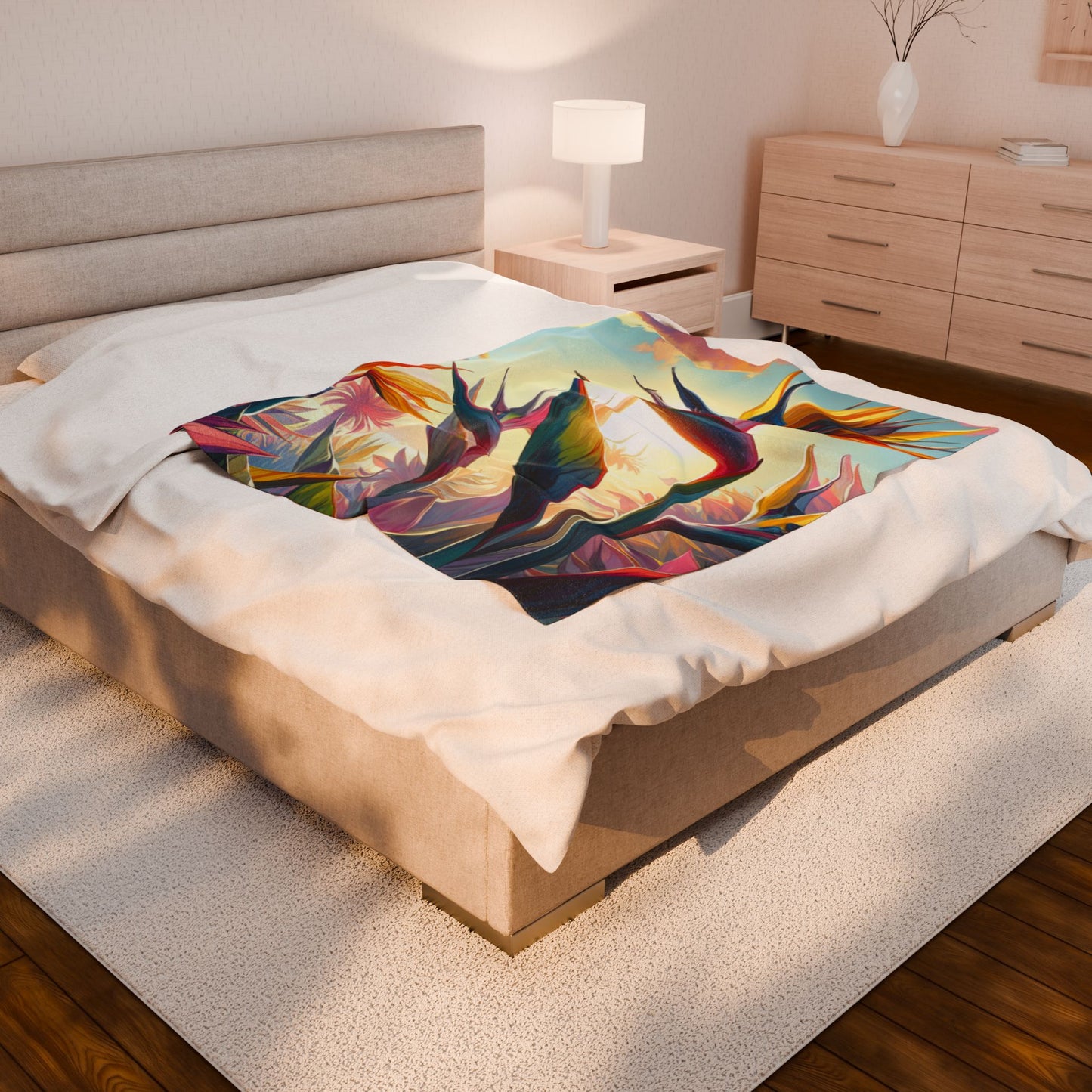 Cozy Bird of Paradise Plush Blanket