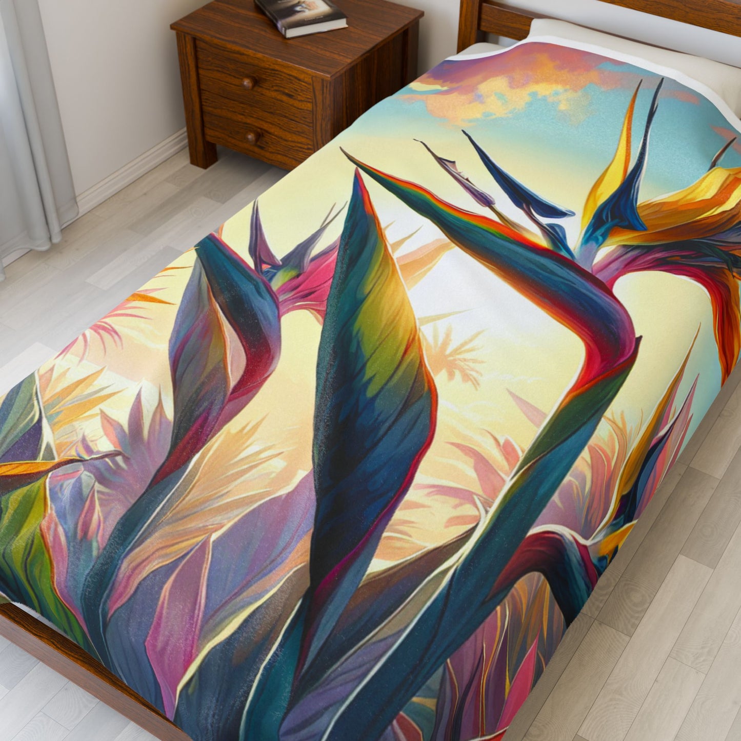 Cozy Bird of Paradise Plush Blanket