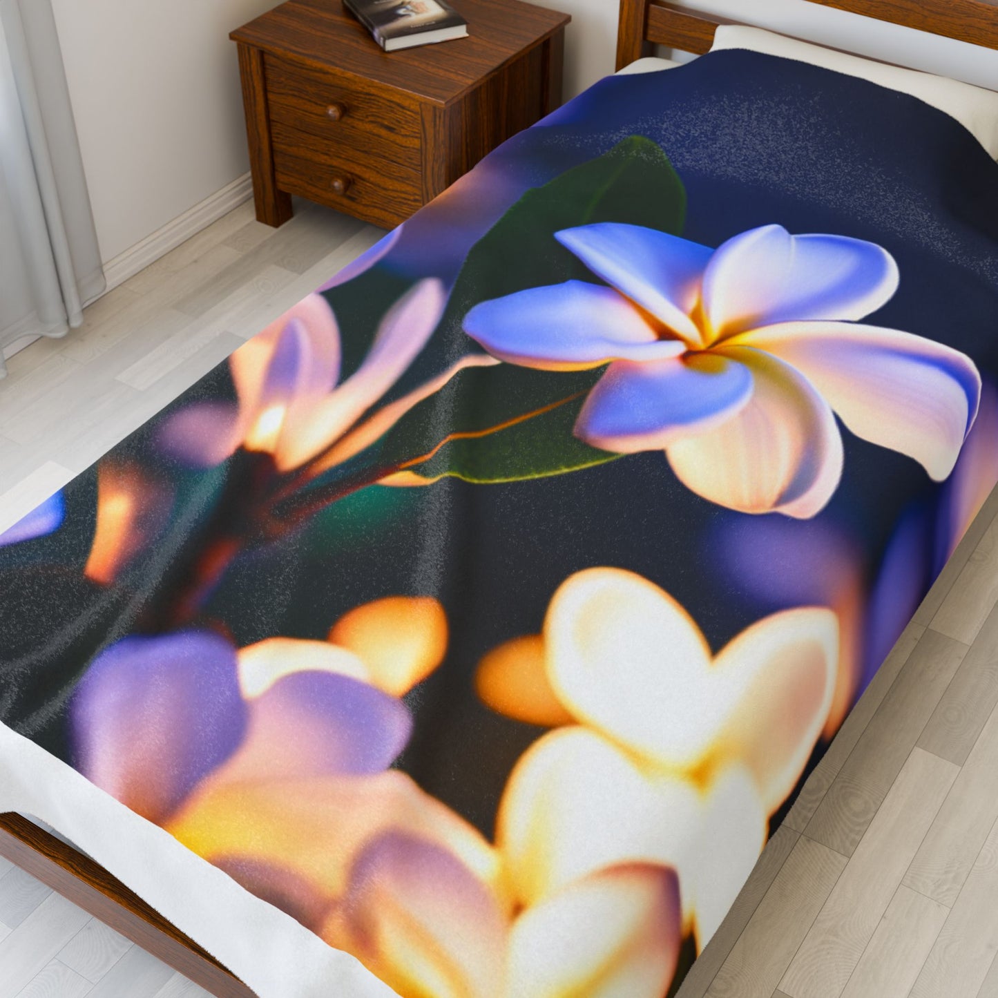 Become One with the Plumeria Plush Blanket