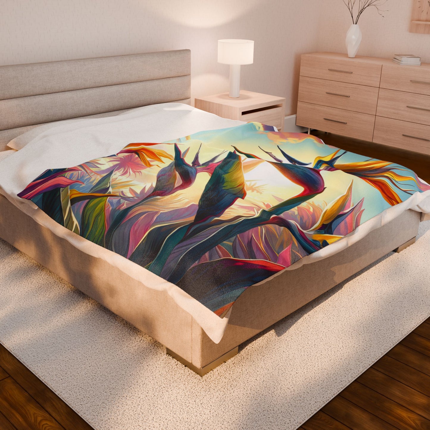 Cozy Bird of Paradise Plush Blanket